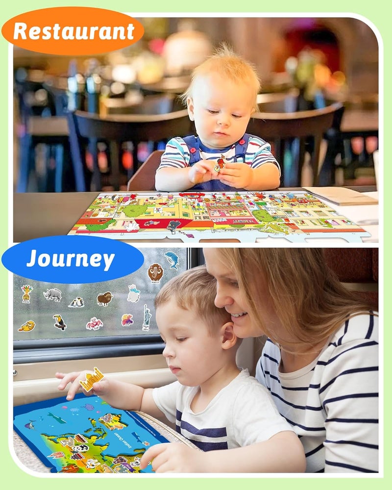 Benresive Reusable Sticker Books for Toddlers, 3 Sets Travel Stickers for Kids, Toddler Sticker Book, Crafts Activities for Toddlers, 3 and Up Birthday Gifts Travel Toys - Image 3